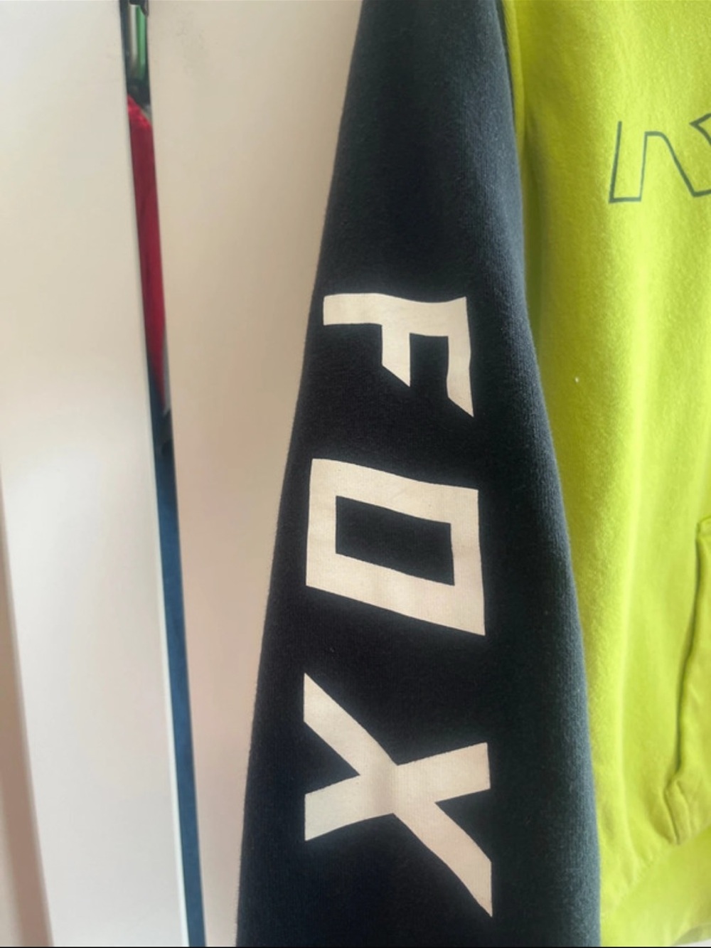 Fox youth XL Neon Yellow and Black Zip-Up Hoodie - Picture 3 of 8